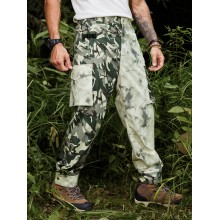 Men Two Tone Camo   Tie Dyed Multi Pocket Ankle Length Cargo Pants