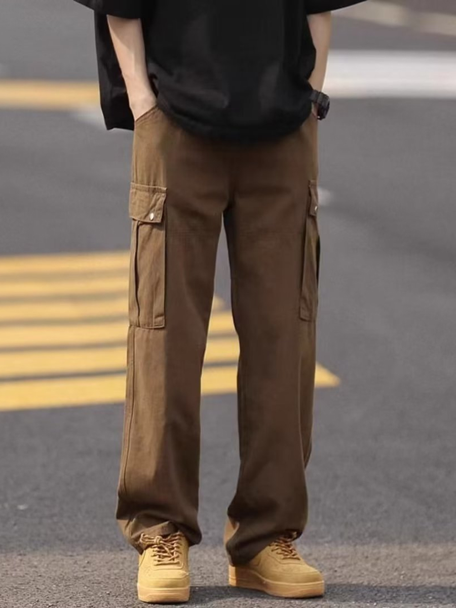 Cargo Loose-fitting Large Pocket Straight Pants