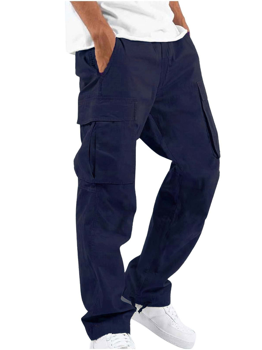 Drawstring Multi-Pocket Casual Cargo Pants Drawstring Multi-Pocket Casual Cargo Pants
