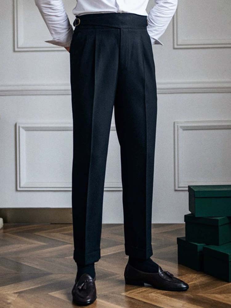 Old Money Style Double Reverse Pleated High Waist Gurkha Pants Old Money Style Double Reverse Pleated High Waist Gurkha Pants