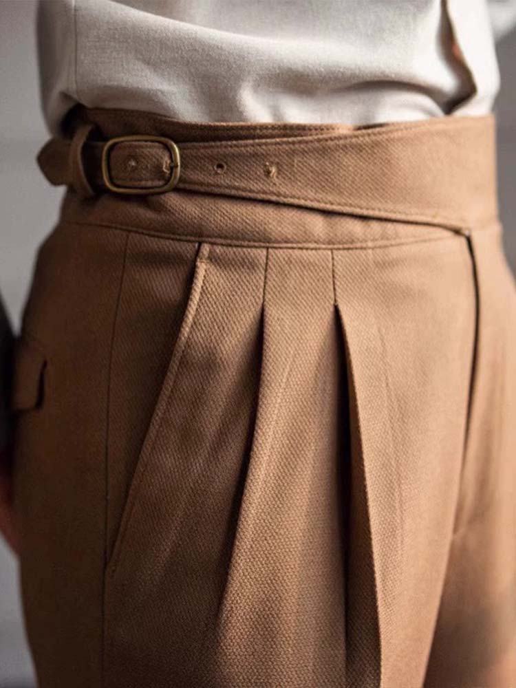 Old Money Style Double Reverse Pleated High Waist Gurkha Pants Old Money Style Double Reverse Pleated High Waist Gurkha Pants