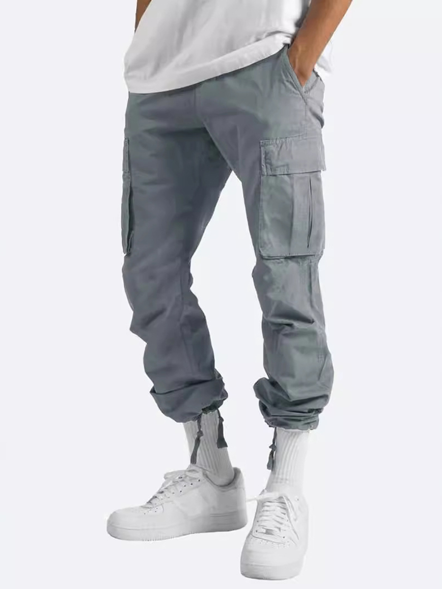 Drawstring Multi-Pocket Casual Cargo Pants Drawstring Multi-Pocket Casual Cargo Pants