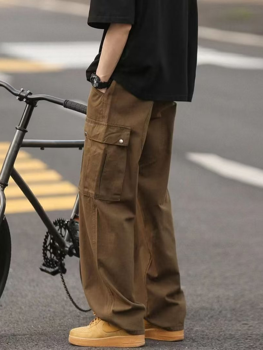 Cargo Loose-fitting Large Pocket Straight Pants Cargo Loose-fitting Large Pocket Straight Pants