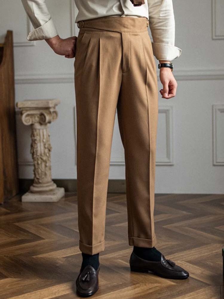 Old Money Style Double Reverse Pleated High Waist Gurkha Pants Old Money Style Double Reverse Pleated High Waist Gurkha Pants