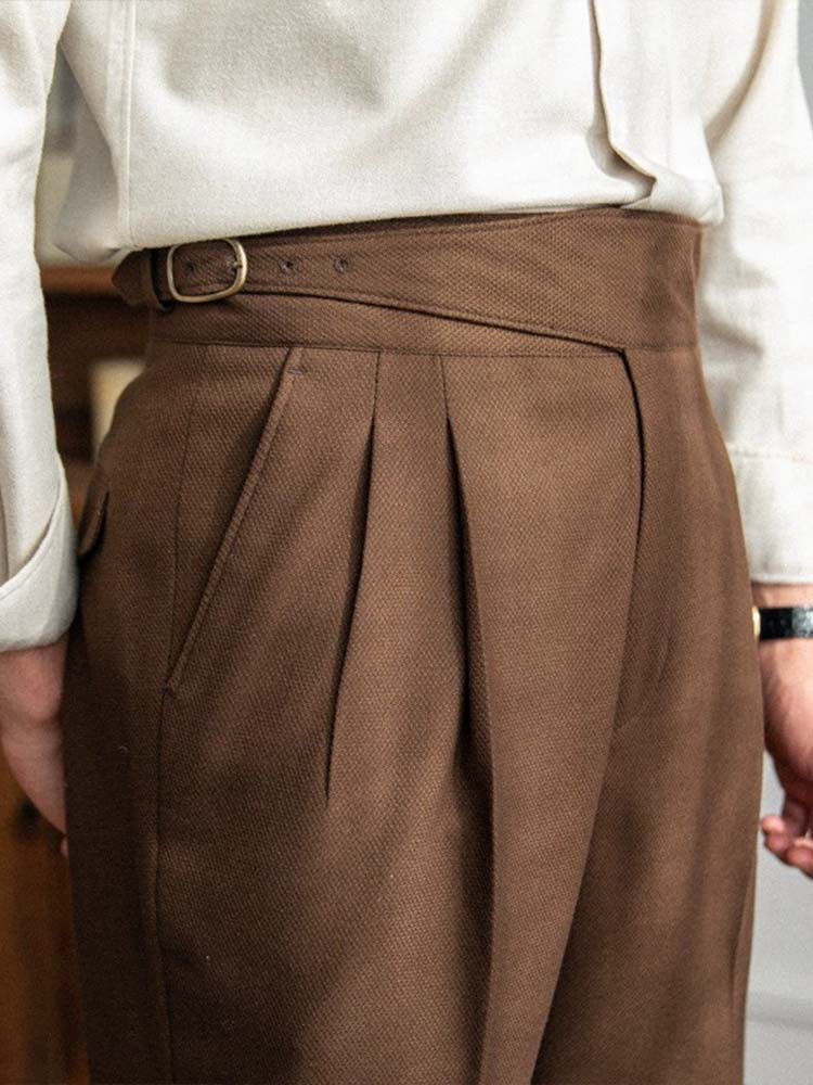 Old Money Style Double Reverse Pleated High Waist Gurkha Pants Old Money Style Double Reverse Pleated High Waist Gurkha Pants