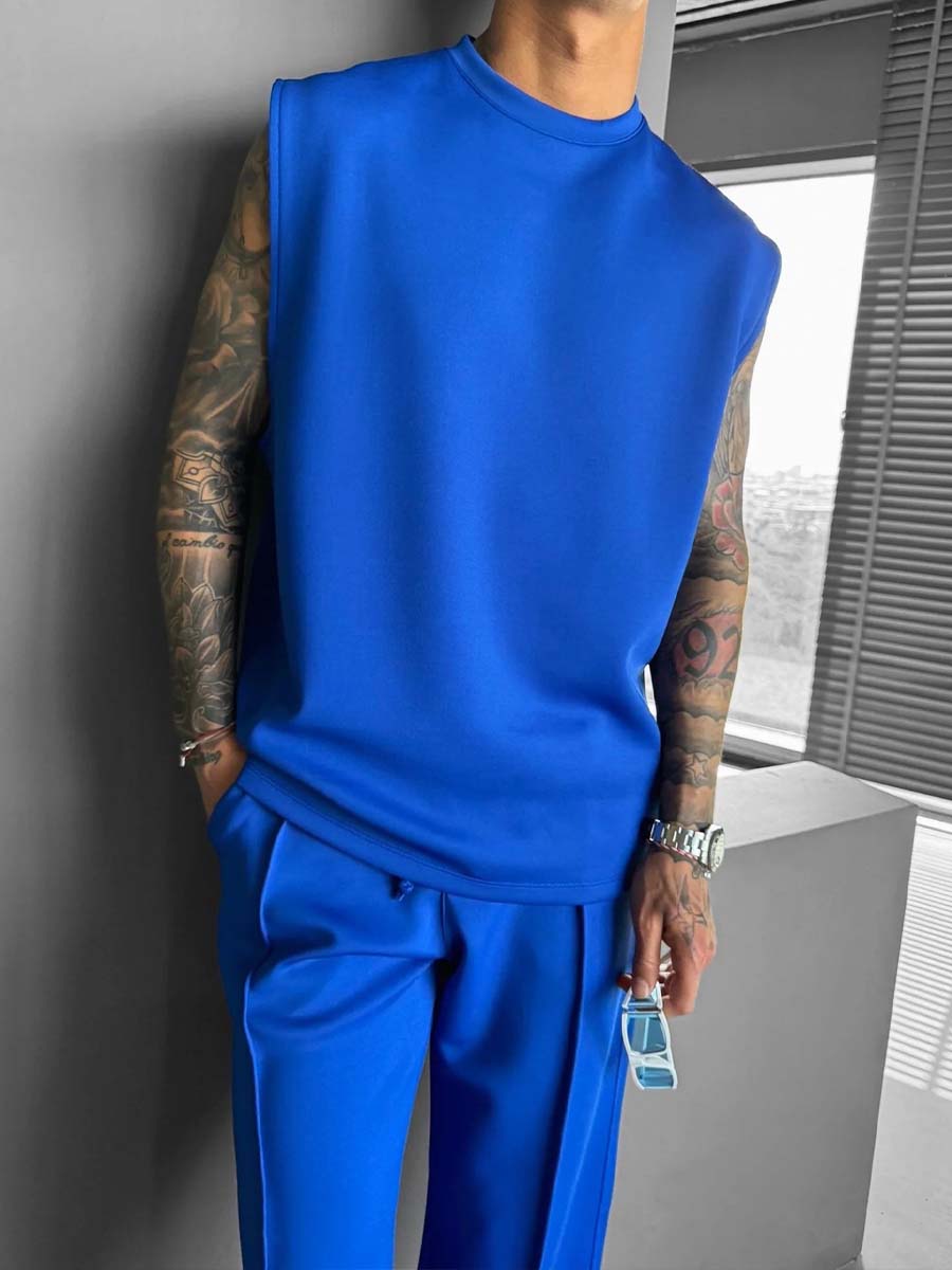 Sports Casual Trousers Vest Set Loose Sleeveless T-shirt Fitness Set Sports Casual Trousers Vest Set Loose Sleeveless T-shirt Fitness Set