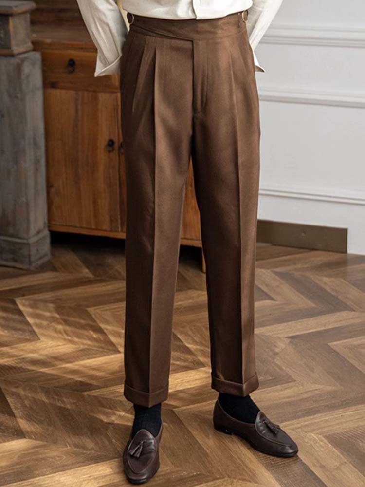 Old Money Style Double Reverse Pleated High Waist Gurkha Pants Old Money Style Double Reverse Pleated High Waist Gurkha Pants