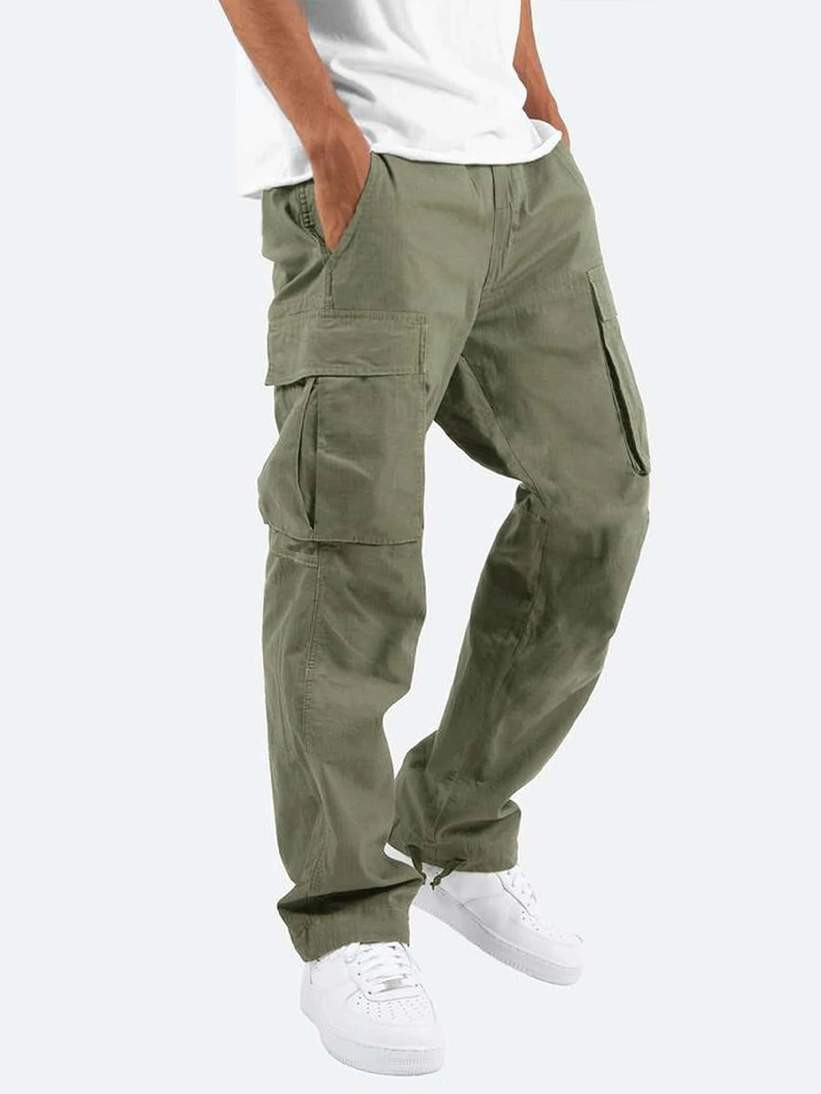 Drawstring Multi-Pocket Casual Cargo Pants Drawstring Multi-Pocket Casual Cargo Pants