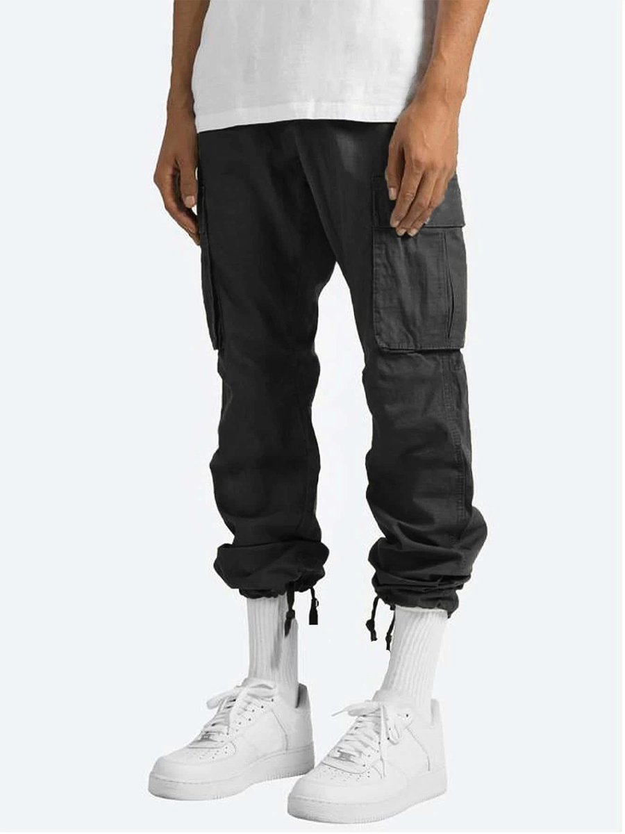 Drawstring Multi-Pocket Casual Cargo Pants Drawstring Multi-Pocket Casual Cargo Pants