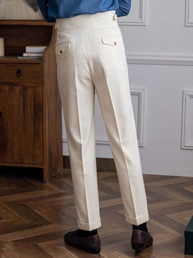 Old Money Style Double Reverse Pleated High Waist Gurkha Pants Old Money Style Double Reverse Pleated High Waist Gurkha Pants